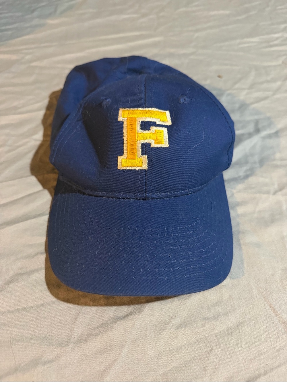 Classic Navy Baseball Cap with Yellow 'F' Patch
